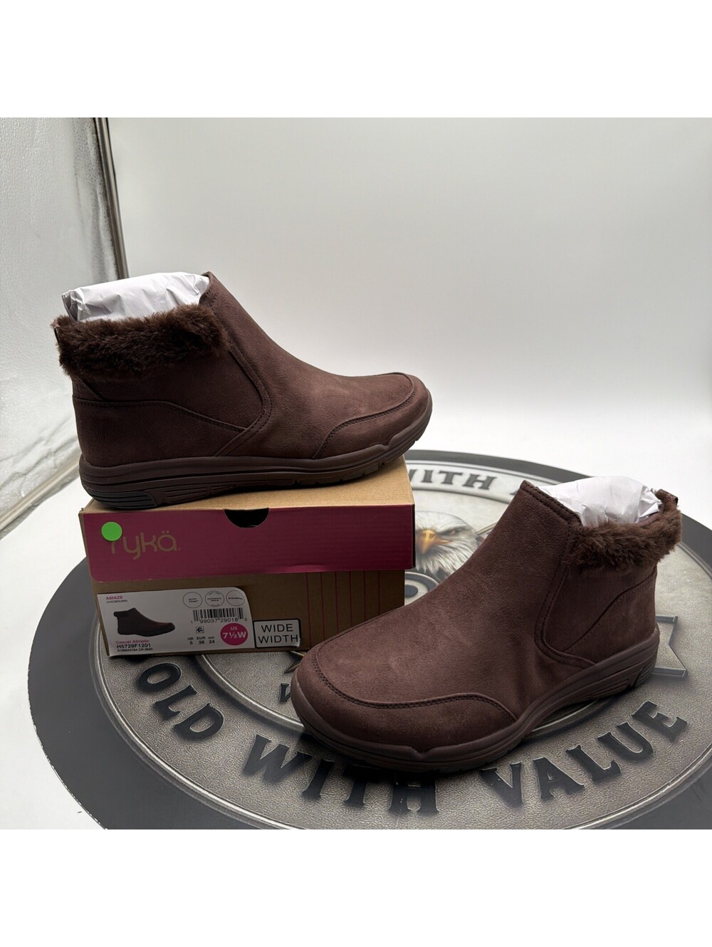 Ryka Women's Amaze Zip Short Boots Chicory Brown 7.5 W NWT